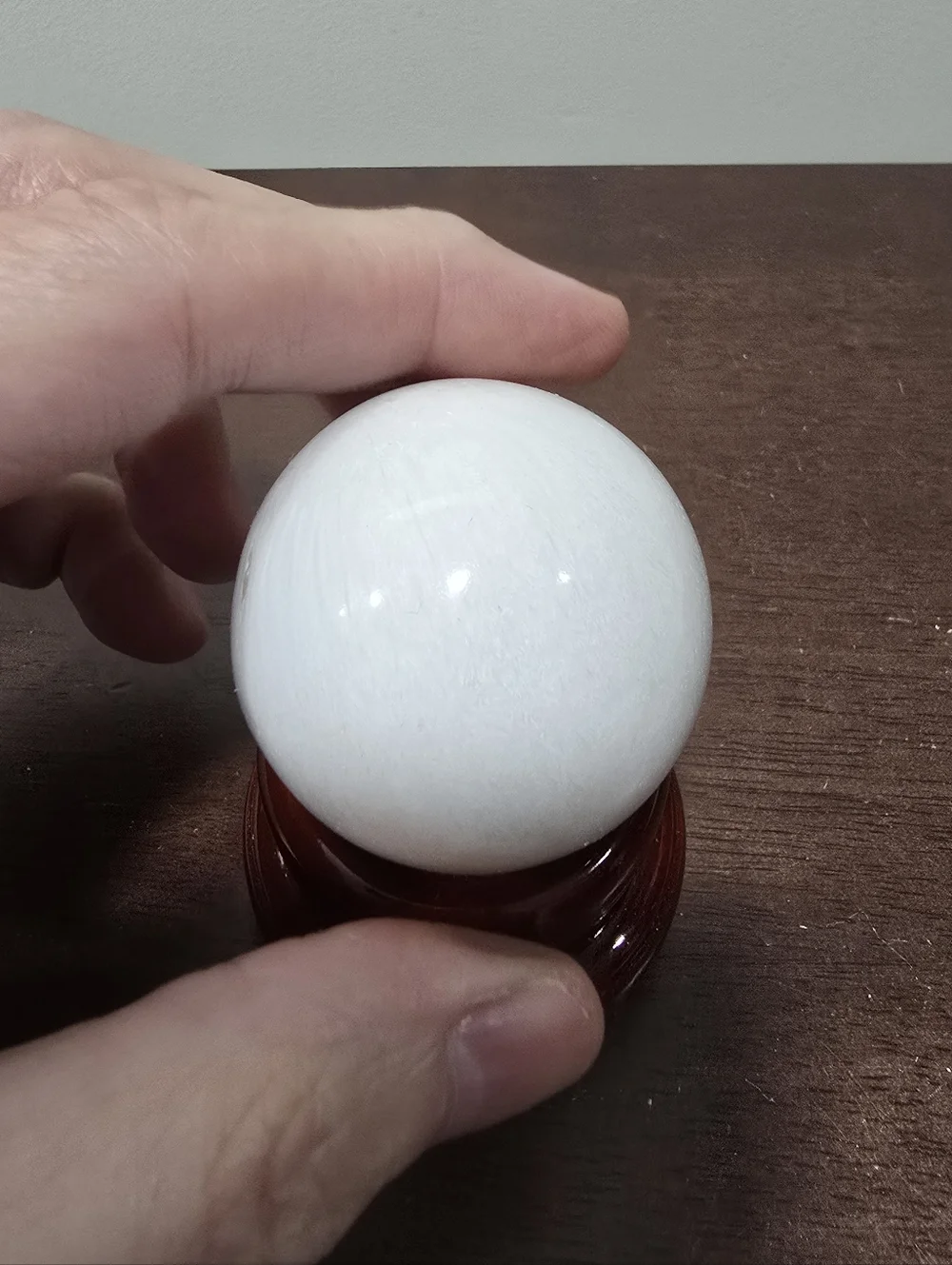Scolecite Crystal Sphere 45 mm - Picture 3 of 9